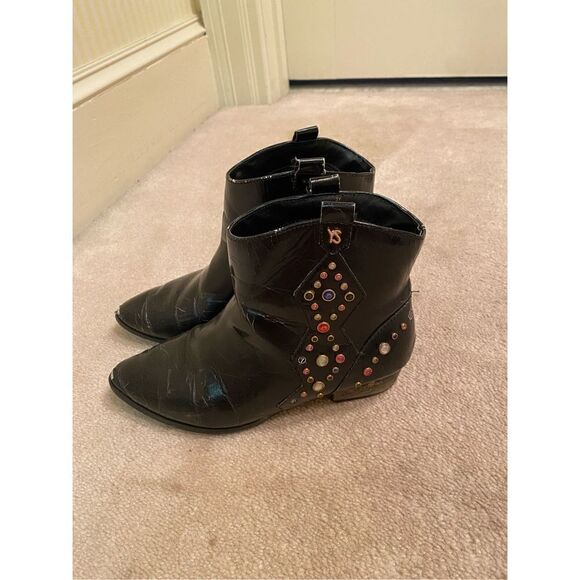 Yosi SAMRA Miss Dallas Black Booties size 3 girls - Picture 1 of 6